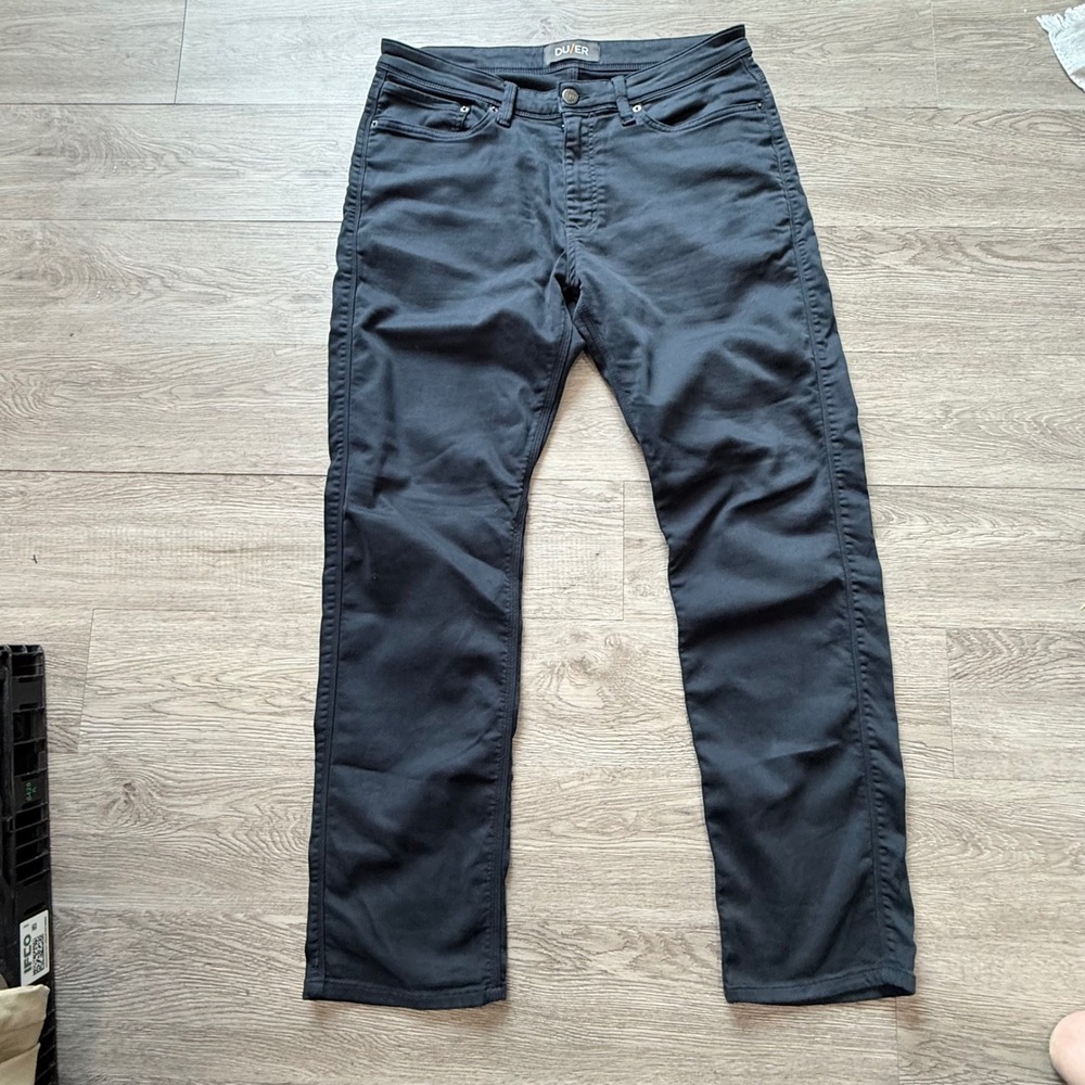 DU/ER N2X No Sweat Pant Straight Fit Dark Grey Performance Trousers 34x32